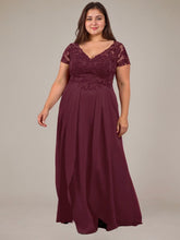 A-Line V-Neck Floor-Length Chiffon Mother of the Bride Dress